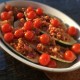 Ostegratinerte squash med kjøttfyll og ovnsbakte cherrytomater